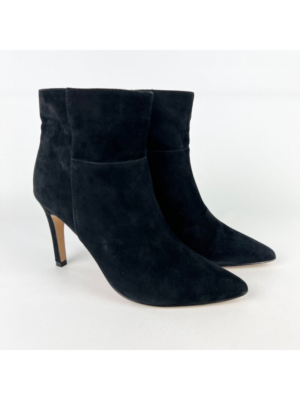 Rebecca Minkoff Womens Black Suede Ankle Boots Pointed Toe Stiletto Heel size 8